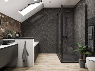 Black Sensation bathroom wall cladding