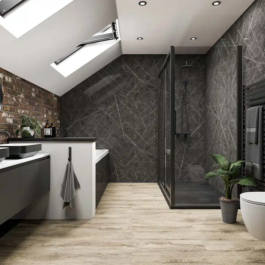 Black Sensation bathroom wall cladding