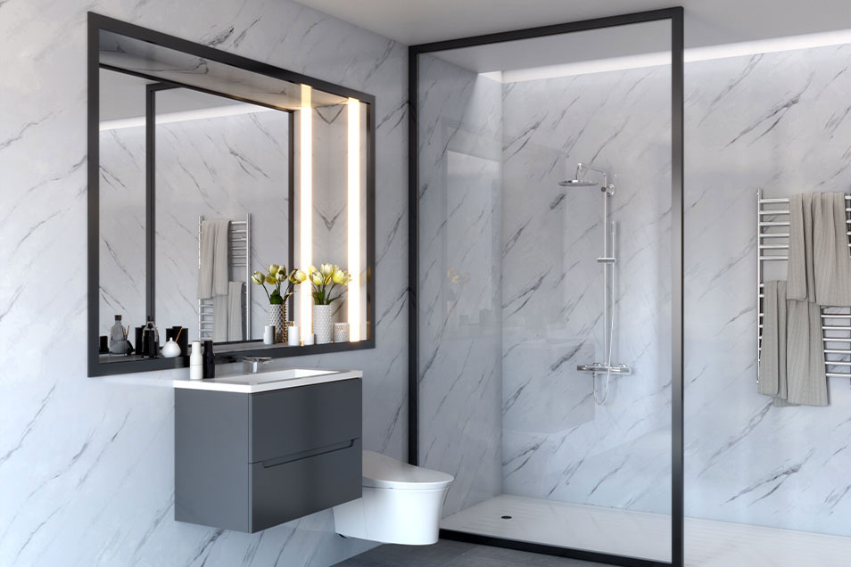Carrara Matte Shower Panels