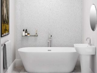 Gemstone bath wall panels