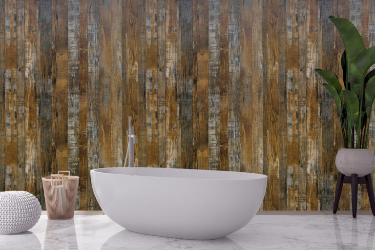 Rustic Meets Modern: The Warmth of Reclaimed Oak Bathroom Wall Panels