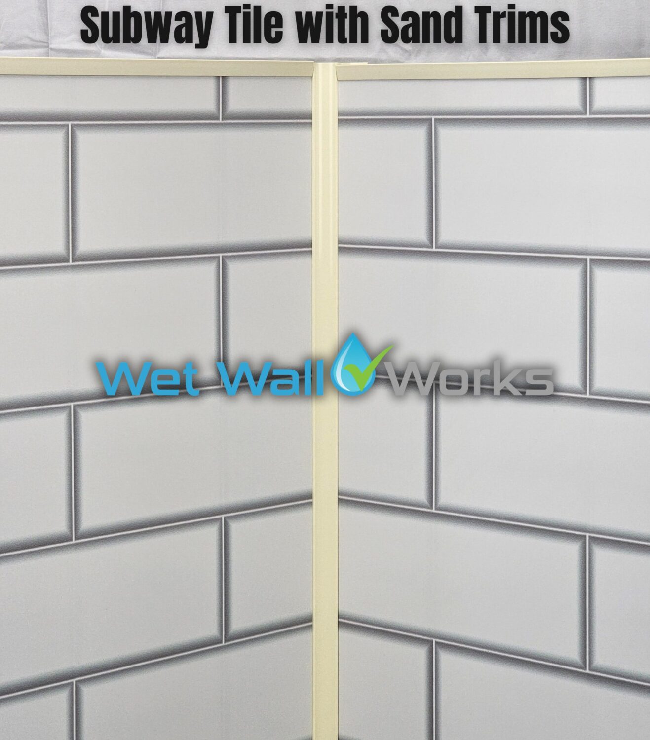 subway tile sand trim