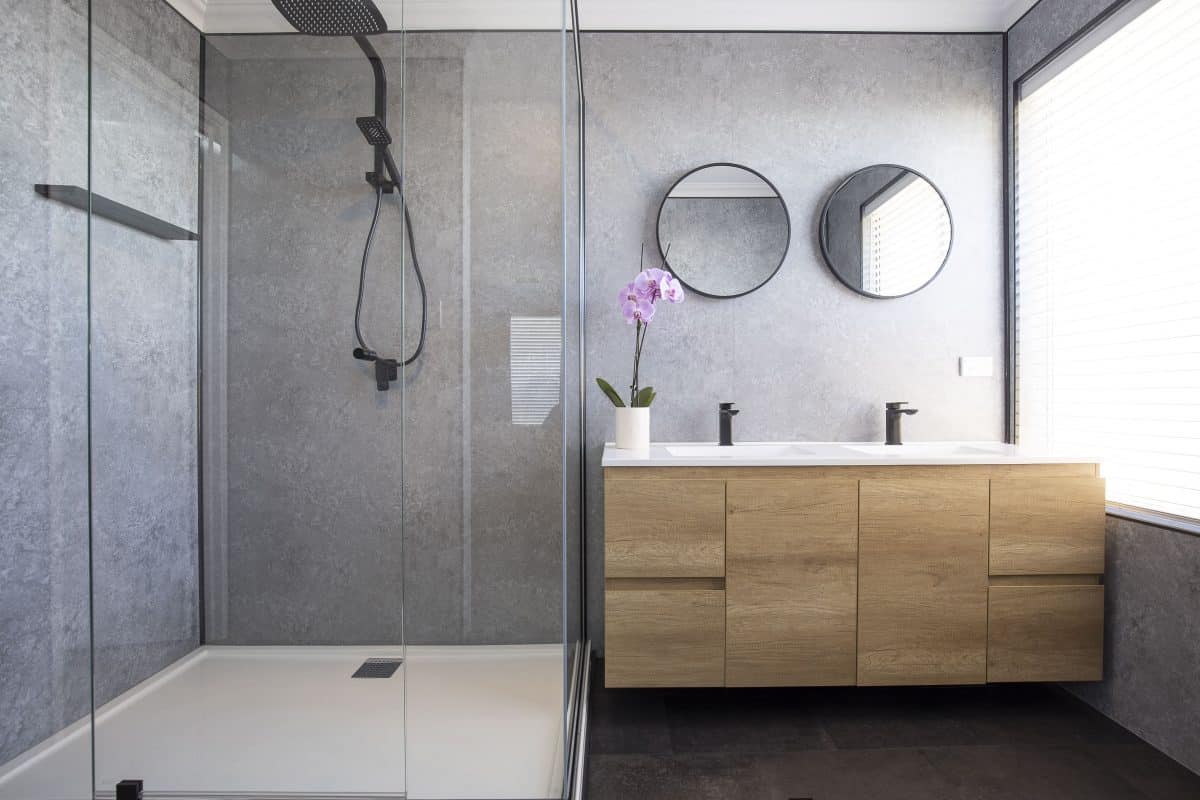 Concrete-Look Bathroom Wall Panels